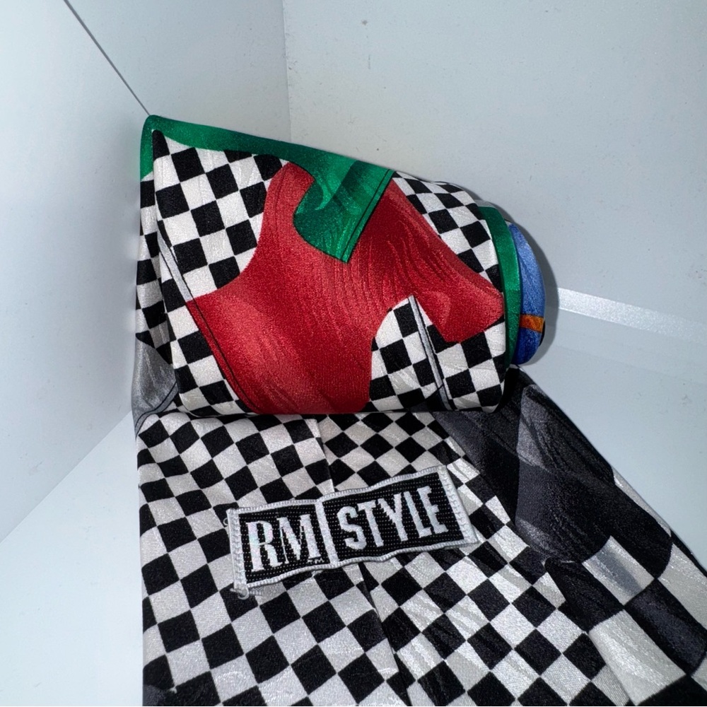 RM Style Checkered Silk tie
